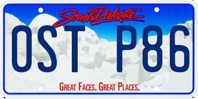 SD license plate 0STP86