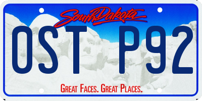 SD license plate 0STP92