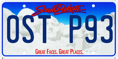 SD license plate 0STP93