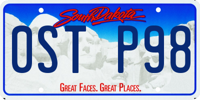 SD license plate 0STP98