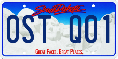 SD license plate 0STQ01