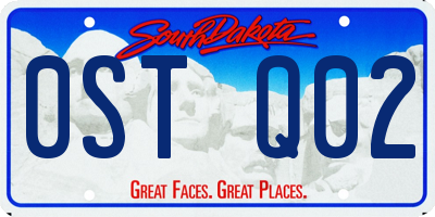 SD license plate 0STQ02