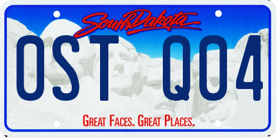SD license plate 0STQ04
