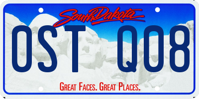 SD license plate 0STQ08