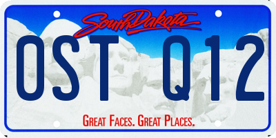 SD license plate 0STQ12
