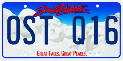 SD license plate 0STQ16