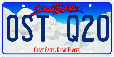 SD license plate 0STQ20