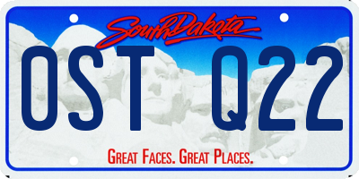 SD license plate 0STQ22