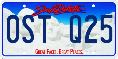 SD license plate 0STQ25