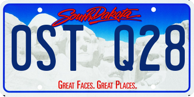 SD license plate 0STQ28