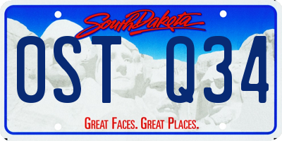 SD license plate 0STQ34
