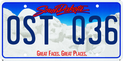 SD license plate 0STQ36