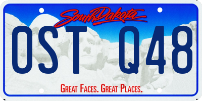 SD license plate 0STQ48