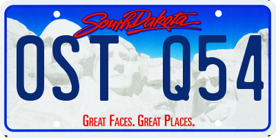 SD license plate 0STQ54
