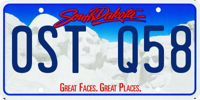 SD license plate 0STQ58