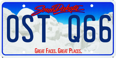 SD license plate 0STQ66
