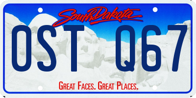 SD license plate 0STQ67