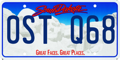 SD license plate 0STQ68