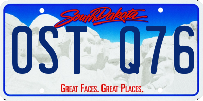 SD license plate 0STQ76