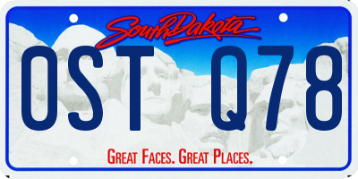 SD license plate 0STQ78