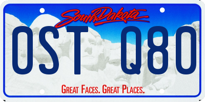 SD license plate 0STQ80