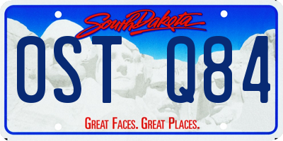 SD license plate 0STQ84