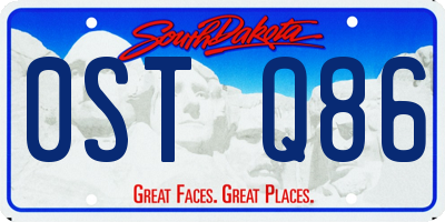 SD license plate 0STQ86