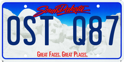SD license plate 0STQ87