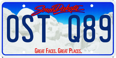 SD license plate 0STQ89