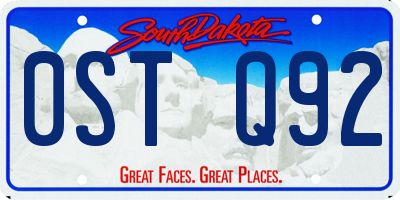 SD license plate 0STQ92