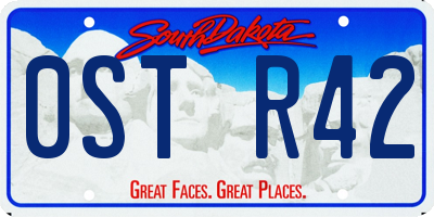 SD license plate 0STR42