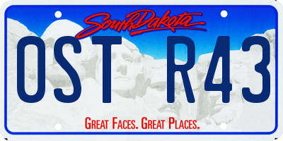 SD license plate 0STR43