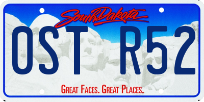 SD license plate 0STR52