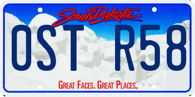 SD license plate 0STR58