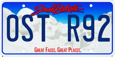 SD license plate 0STR92