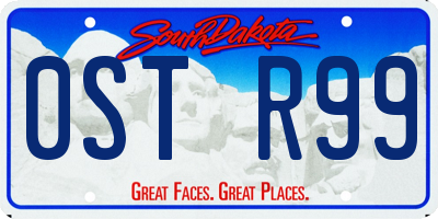 SD license plate 0STR99