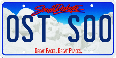SD license plate 0STS00