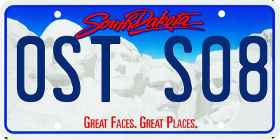 SD license plate 0STS08