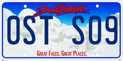 SD license plate 0STS09