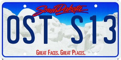 SD license plate 0STS13