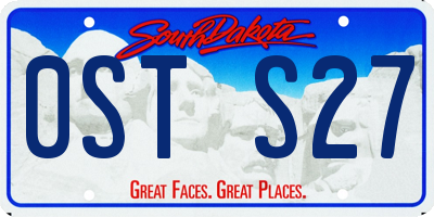 SD license plate 0STS27
