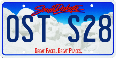 SD license plate 0STS28