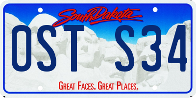 SD license plate 0STS34