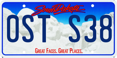 SD license plate 0STS38