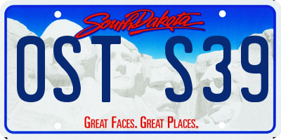 SD license plate 0STS39
