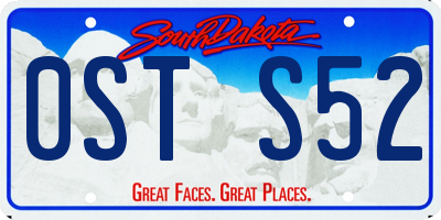 SD license plate 0STS52