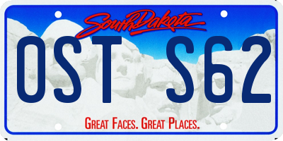 SD license plate 0STS62