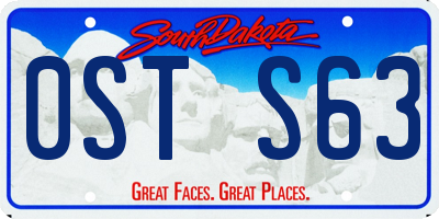 SD license plate 0STS63
