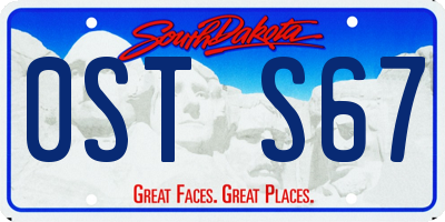 SD license plate 0STS67