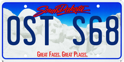 SD license plate 0STS68